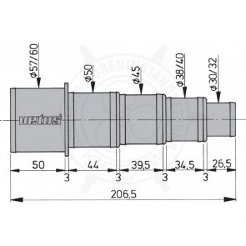 Reduzierverbinder für Schlauch Vetus 30-60mm